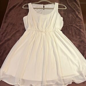 Lush White Sleeveless Mini Dress